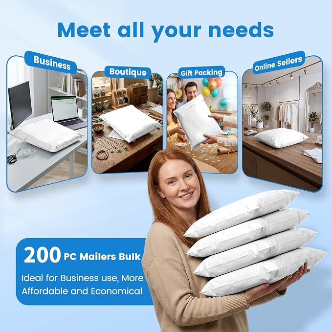 Metronic Poly Mailers 14.5x19 200 Pcs | Large Shipping Bags - Image 6
