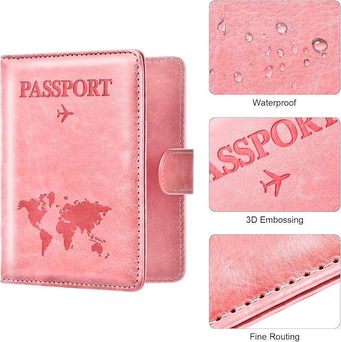 Eoehro Passport Holder for Travel Essentials, Passport Wallet Cover Case for - Image 5