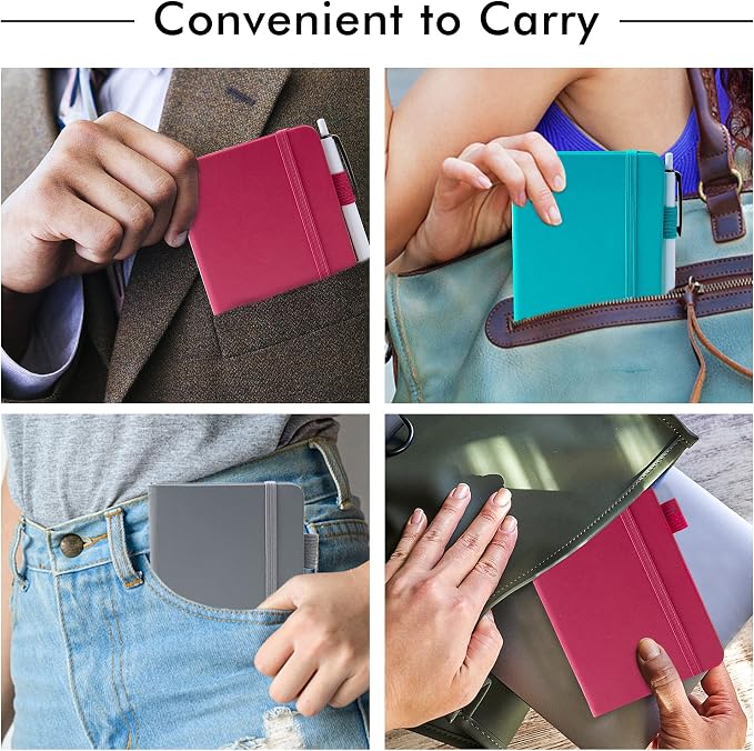 feela Pocket Notebook Journals, Mini Cute Small Hardcover College Ruled Notepad - Image 5