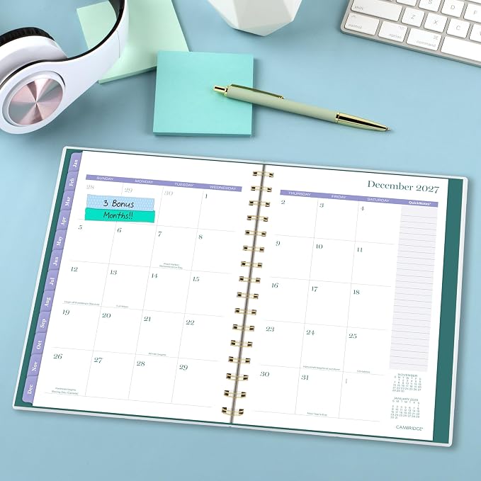 Mead Cambridge 2027 Planner, Weekly & Monthly, 5.5" x 8.5", Ombre Mist - Image 3