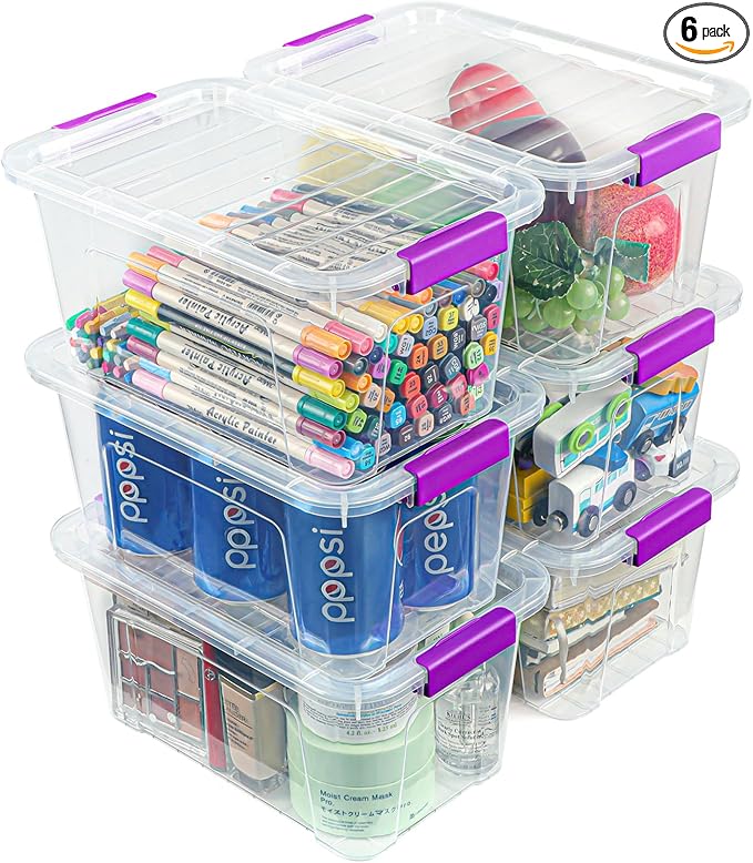 EOENVIVS Clear Storage Bins by EasyCozyHomey
