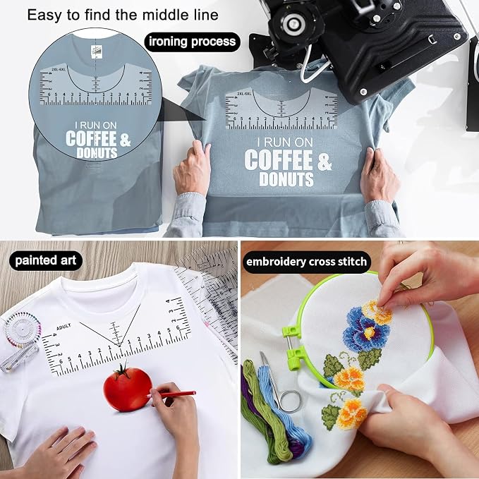 Tshirt Ruler Guide for Vinyl Alignment, T Shirt Rulers to Center Designs - Image 7