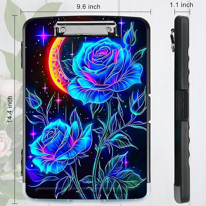 Blue Rose Moon A4 Clipboard - Image 3