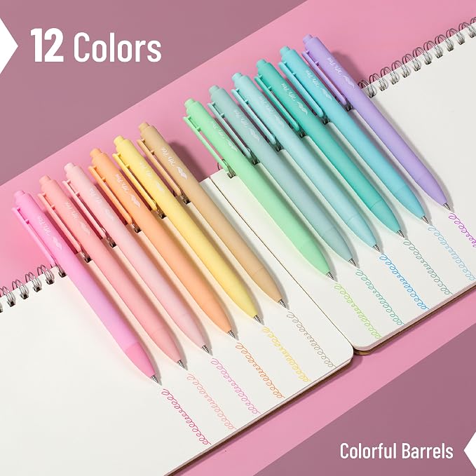 Mr. Pen- Retractable Gel Pens, 12 Pack, Fast Dry, Smooth Writing, Cute Pens - Image 2