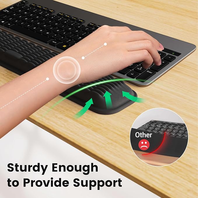 MEKASS Keyboard Wrist Rest for 60% Compact Keyboard, Ergonomic Soft Memory Foam - Image 3