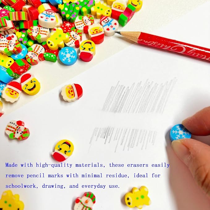400PCS Mini Cute Christmas Erasers - Image 3