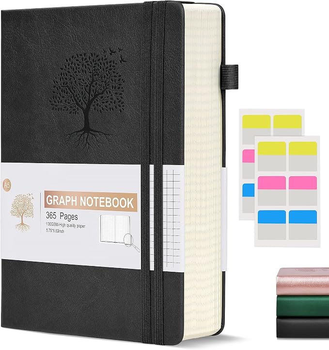 Ansopu Graph Paper Notebook Journal, 360 Numbered Pages Grid Notebooks by Ansopu