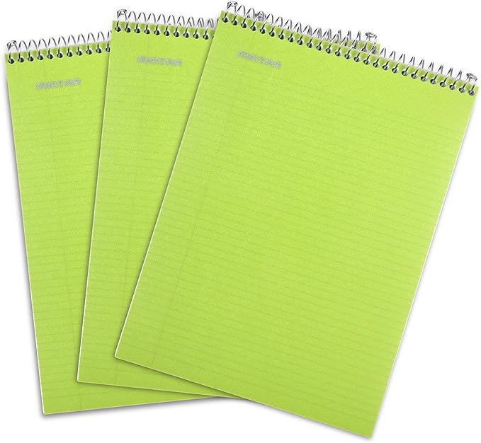 Mintra Office TOP BOUND Durable Spiral Notebooks (Green, College Ruled 3pk)-DeskLoop Office