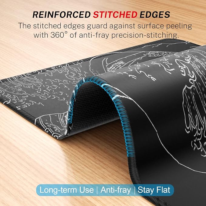 MROCO 3-Pack Mouse Pads, 30% Larger Surface, 8.5 x 11 in, Kanagawa Wave | - Image 3