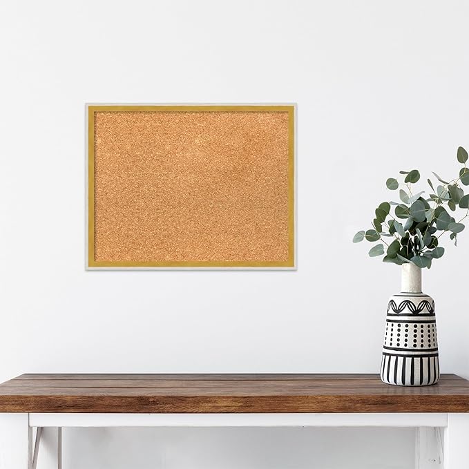Amanti Art Natural Cork Board for Wall, 15x19 Vision Board with White Frame, Small Corkboard Office Decor for Home Organization, Modern Corkboard Pinboard to Display Items for Home Organization in-DeskLoop Office