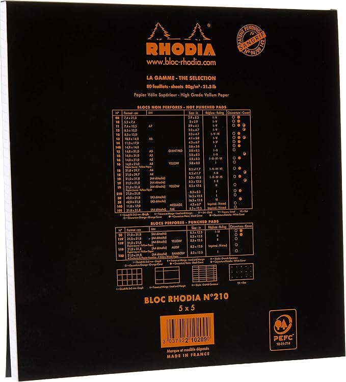 Rhodia Le Carre Head Stapled Pad, Square ruling - Image 3