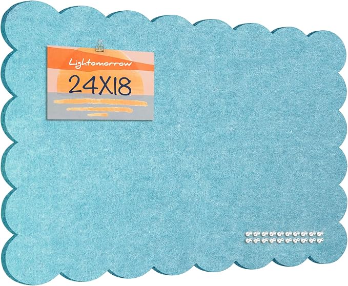 Lightomorrow Scalloped Bulletin Board, 24 x 18 Inches Felt Pin Board - Image 8