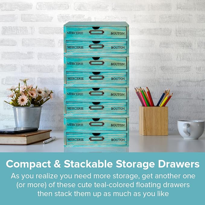 Turquoise 4-Tier Drawer Unit - Image 5