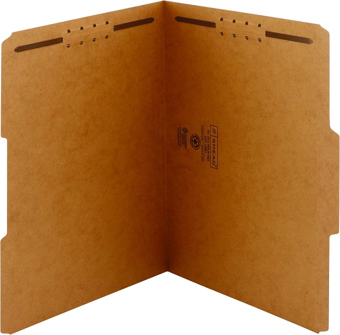 Smead Fastener File Folder, 2 Fasteners, Reinforced 1/3-Cut Tab, Letter Size by SMEAD