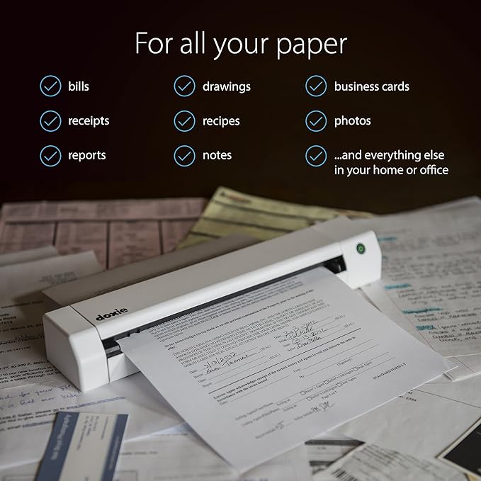 Doxie Go SE - The Intuitive Portable Document Scanner with Rechargeable Battery and Easy Software for Home, Office, or Work from Home-DeskLoop Office