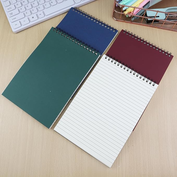 4 Pcs Top Bound Spiral Notebook, 8.3 inch x 5.8 inch, 60 Sheet, 7mm College - Image 6