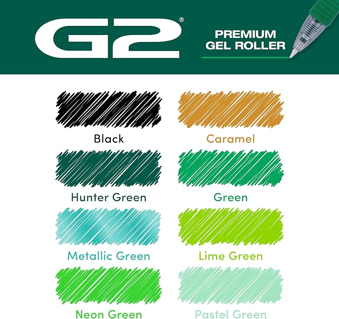 Pilot G2 Premium Gel Roller Pens, G2 Boost Green Pens Pack, The Colors of - Image 8