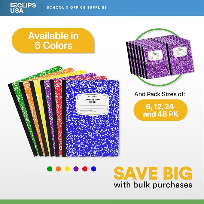 Composition Notebook Wide Ruled Composition Notebooks Bulk Purple Marble Hard - Image 2
