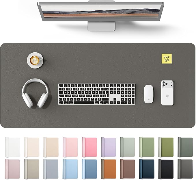 YSAGi Leather Desk Protector, Office Mat, Large Mouse Mat, Non-Slip PU Leather by YSAGi