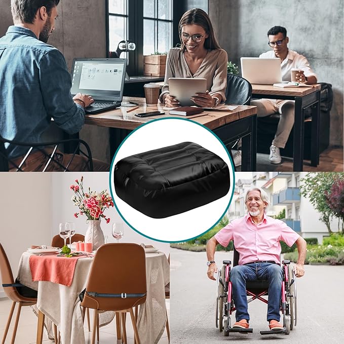 Leather Seat Cushion Extra-Thick Booster Seat with Breathable Bottom Layer Perfect for Office Chair or Car Seat Provides Support for Elderly or Those with Limited Mobility (1)