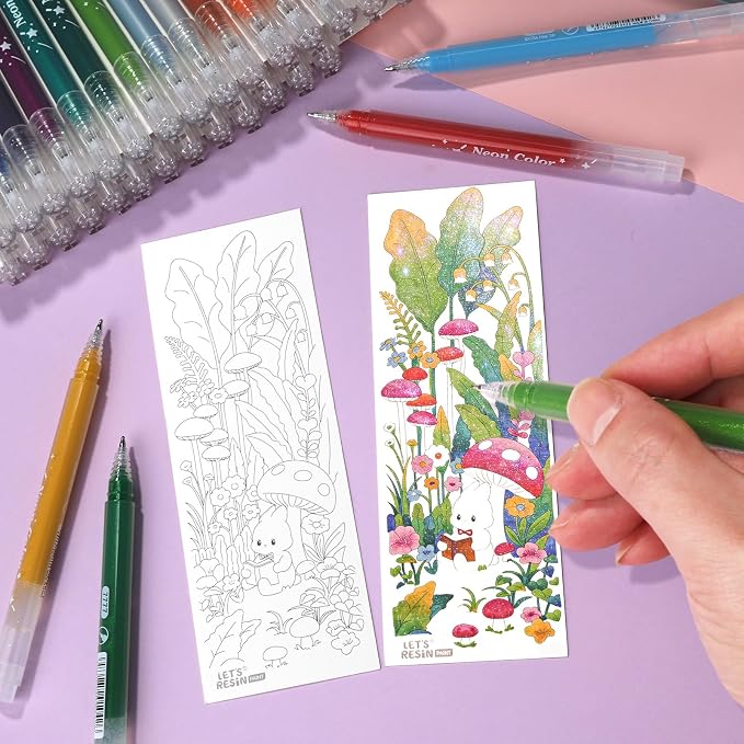 LET'S RESIN PAINT Glitter Gel Pens, 44 Metallic Sparkly Colors Glitter Pen - Image 7