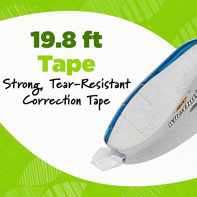 BIC Ecolutions Wite-Out Brand Correction Tape, 19.8 Feet, 10-Count Pack - Image 5