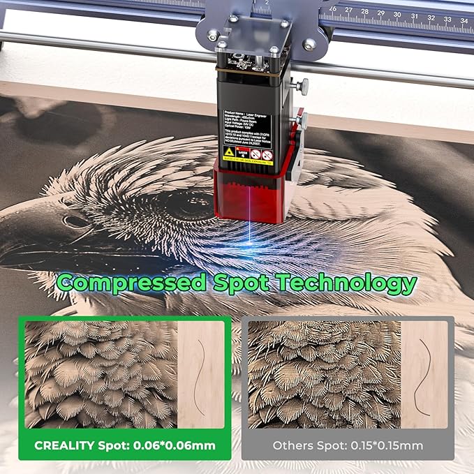 Creality Falcon 5W Laser Engraver Machine, 72w High Precision 0.06mm Laser Cutter and Engraving Machine for Wood Metal Leather Acrylic Glass, 10000mm/min, Offline Usage, CNC Laser Engraver-DeskLoop Office