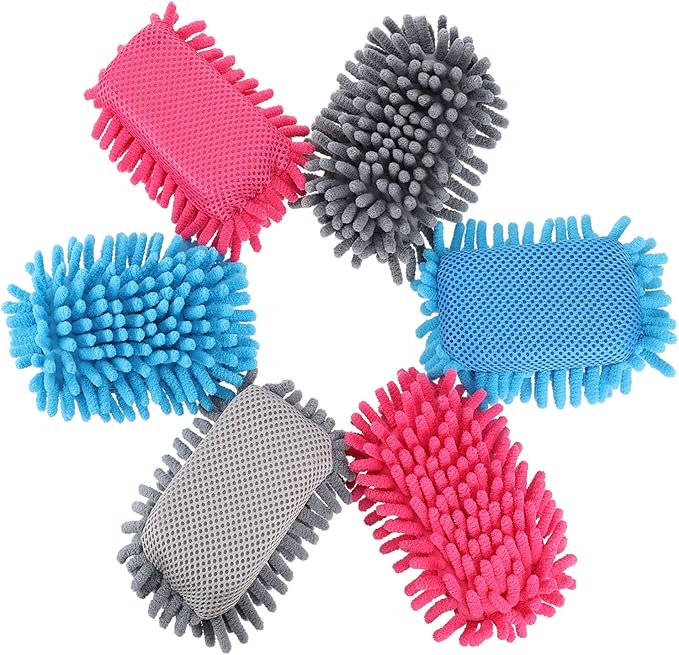 Zonon 6 Pieces Washable Microfiber Shag Dry Erase Board Eraser Microfiber Shag by Zonon