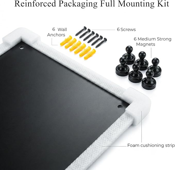 Magnetic Board for Wall 23.6" x 15.7" : Black Metal Display Board for Travel - Image 6