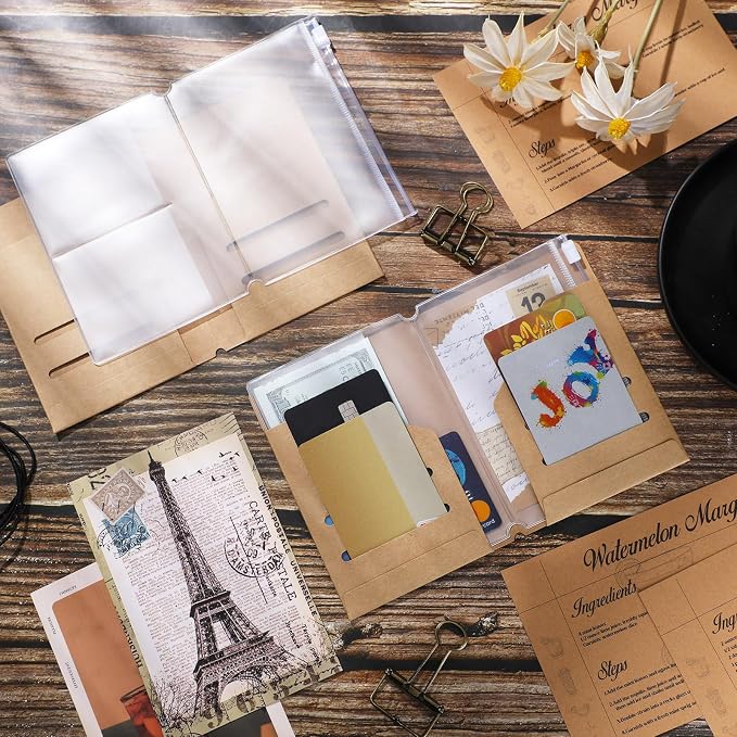 Travelers Journal Notebook Accessories Kit Include Travel Kraft File Folder - Image 4