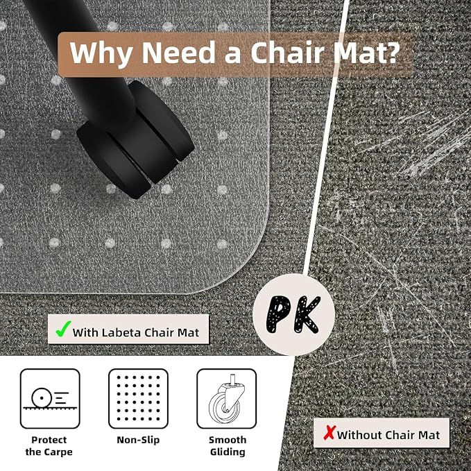 Office Chair Mat for Carpets, 2 Pack 36" x 48" Chair Mat, Slip Resistant Heavy - Image 6