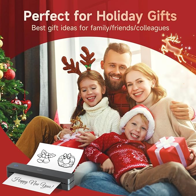 iDPRT Portable-Printer Wireless for Travel, 300DPI Inkless-Thermal-Small-Printer for Home Use, Office, Vehicles, Mobile Bluetooth Printers Supports 8.5" x 11" US Letter&A4&A5 Size, for Phone & PC-DeskLoop Office