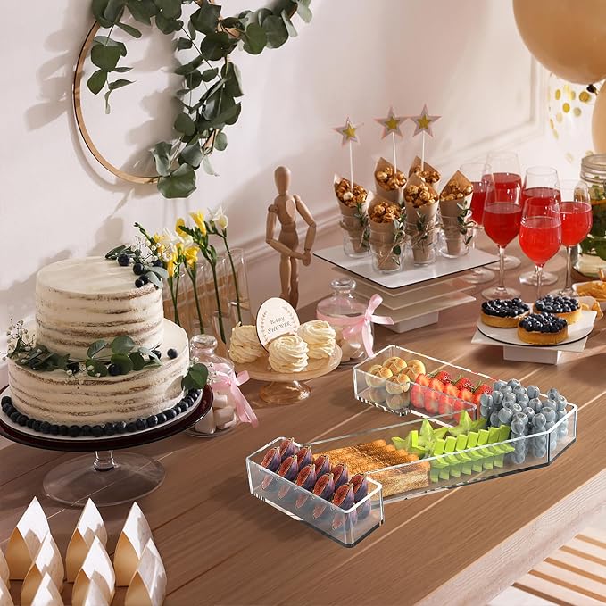 13.8" Acrylic Number Charcuterie Tray, Fillable Number Charcuterie Box - Image 6