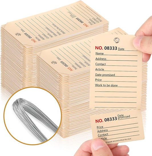200 Pack Red Repair Tags with Wire Rope Service Repair Tags Numbered with Wire by XUWAIDSGN