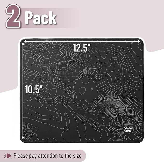 Mr. Pen- Mouse Pad, 12.5"x 10.5", 2 Pack, Anti-Slip Rubber Base - Image 2