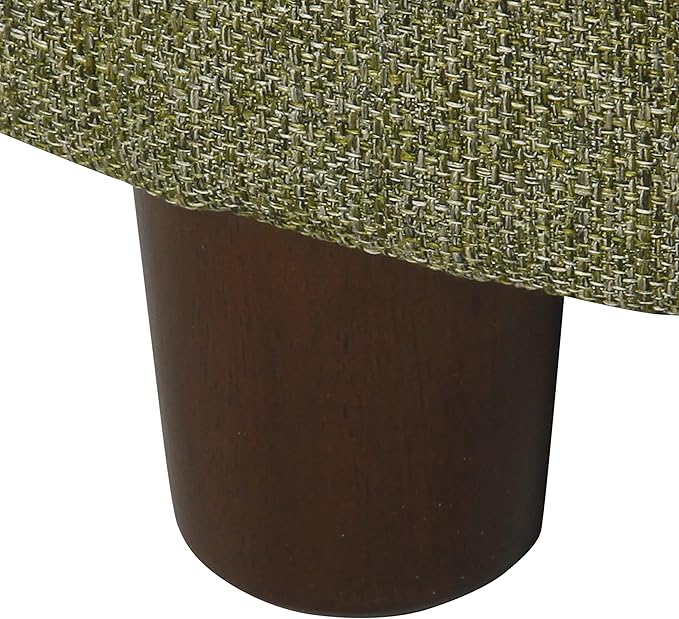 HomePop Home Decor | Upholstered Round Storage Ottoman | Ottoman with Storage for Living Room & Bedroom, Green Tweed-DeskLoop Office