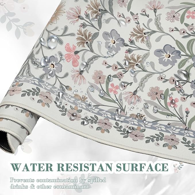 iCasso Aesthetic Floral Desk Mat, L Mouse Pads, Anti-Slip Mousepad - Image 5