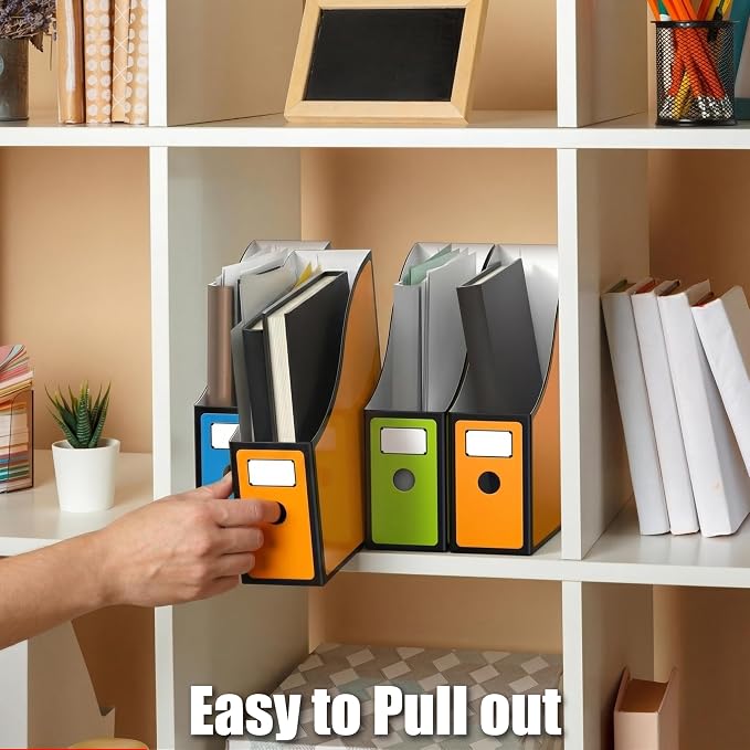Simple Houseware 6-Pack Magazine File Holder Box, Foldable Cardboard Organizer - Image 9