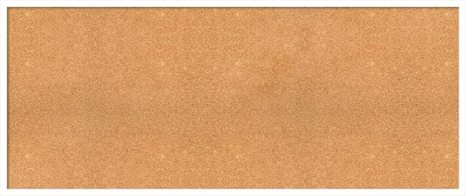 Amanti Art Natural Cork Board for Wall, 23x55 Vision Board with White Frame, Oversize Corkboard Office Decor for Home Organization, Modern Corkboard Pinboard to Display Items for Home Organization in-DeskLoop Office