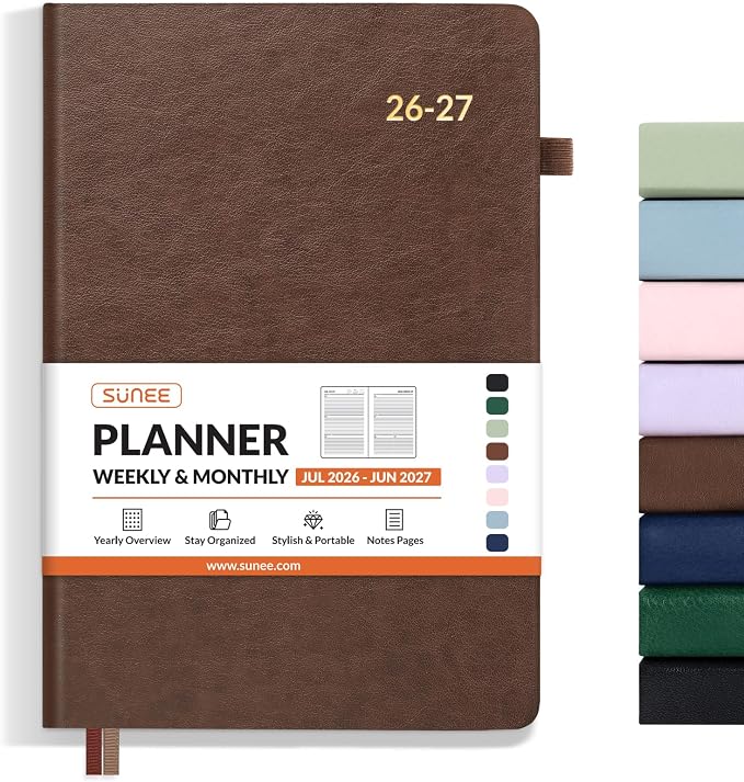 SUNEE 2026-2027 Weekly & Monthly Hardcover Planner 5.5" x 8.3" by SUNEE
