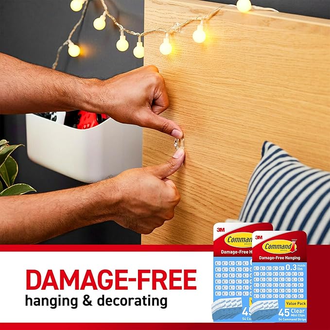 Command Indoor Mini Light Clips, Damage Free Hanging Christmas Lights, Mini - Image 6