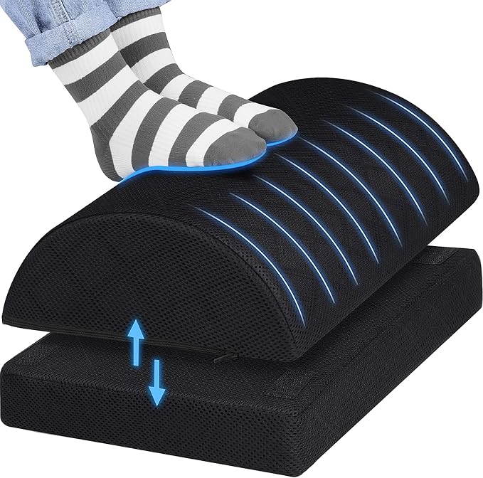 CushZone Foot Rest for Under Desk at Work Adjustable Foam for Office and Home by CushZone