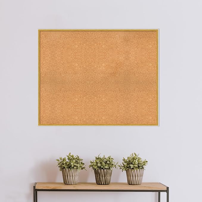 Amanti Art Natural Cork Board for Wall, 33x41 Vision Board with White Frame, X-Large Corkboard Office Decor for Home Organization, Modern Corkboard Pinboard to Display Items for Home Organization in-DeskLoop Office