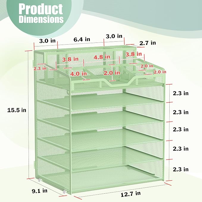 Docnest 6 Tier Mesh Desk Organizer - Image 3