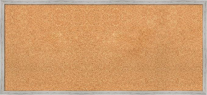 Amanti Art Natural Cork Board for Wall, 17x37 Vision Board with White Frame, Medium Corkboard Office Decor for Home Organization, Cottage Corkboard Pinboard to Display Items for Home Organization in-DeskLoop Office