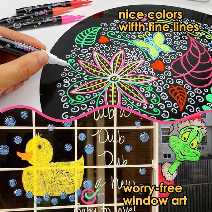 Timart Extra Fine Tip Chalk Markers, Liquid Chalk Pens - Image 9