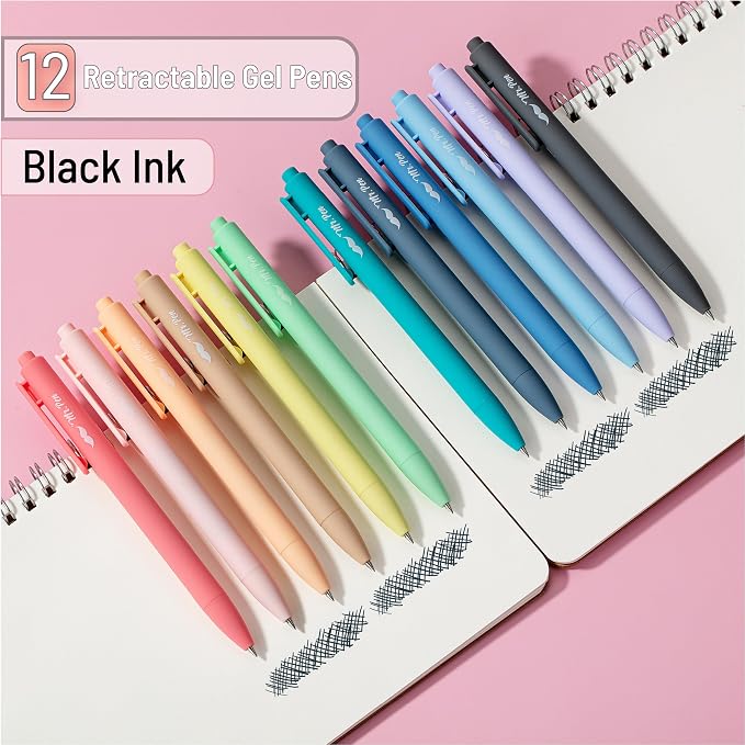 Mr. Pen- Retractable Gel Pens, 12 Pack, Pastel Barrels | Fine Point 0.7mm - Image 2