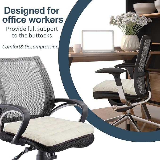 BUYUE Good Support Office Chair Cushion, Luxury Jacquard - Image 2