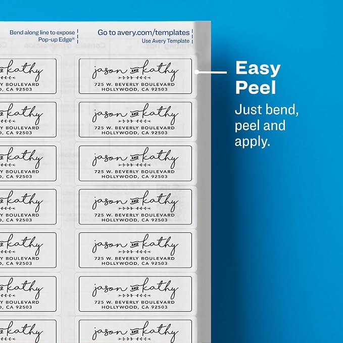 Avery Address Labels Clear 1" x 2-5/8" | Glossy | Sure Feed Technology | - Image 6