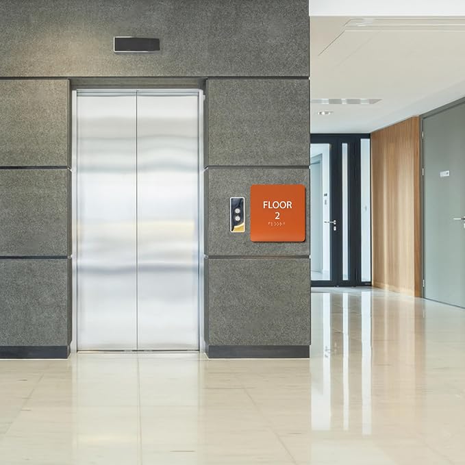 Grey w/Black ADA Floor 2 Sign - Image 5